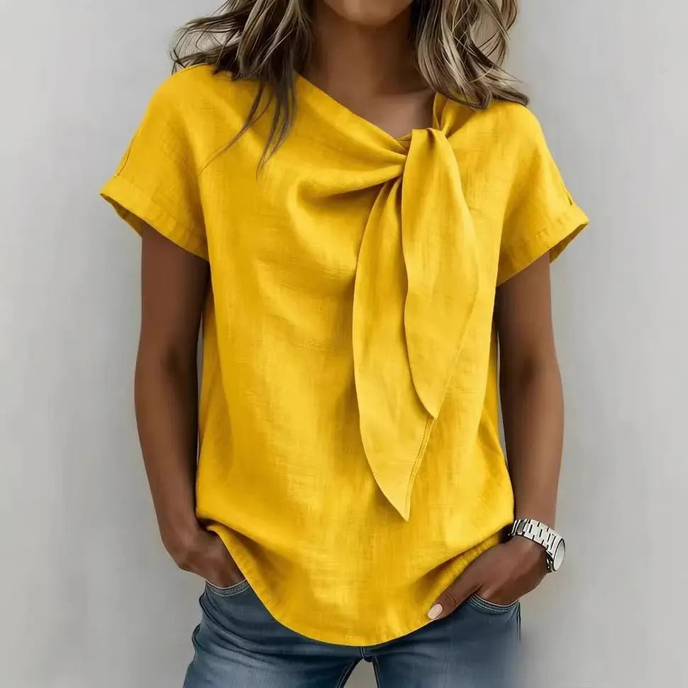 Women's Summer Short Sleeve Casual T-Shirt - Cotton Blend Lightweight Everyday Top For Daily Wear hercurva