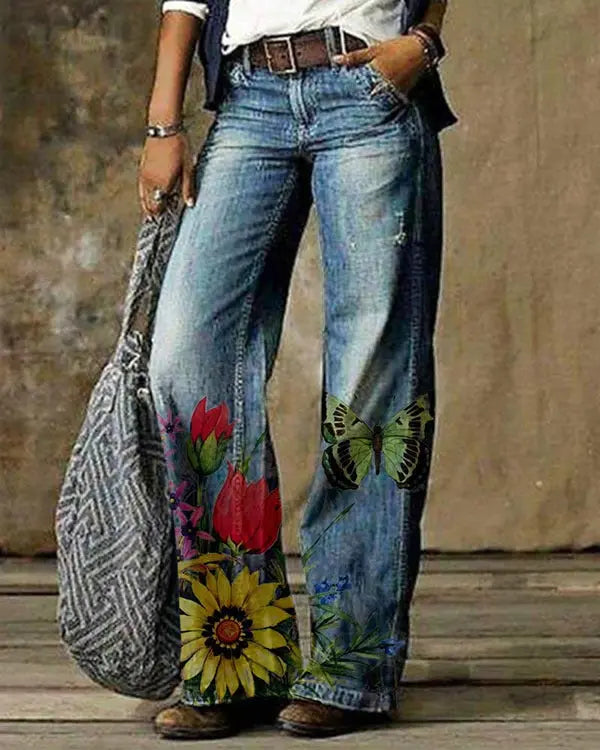 Diagonal Cloth Jeans 3D Pattern Casual Pants hercurva