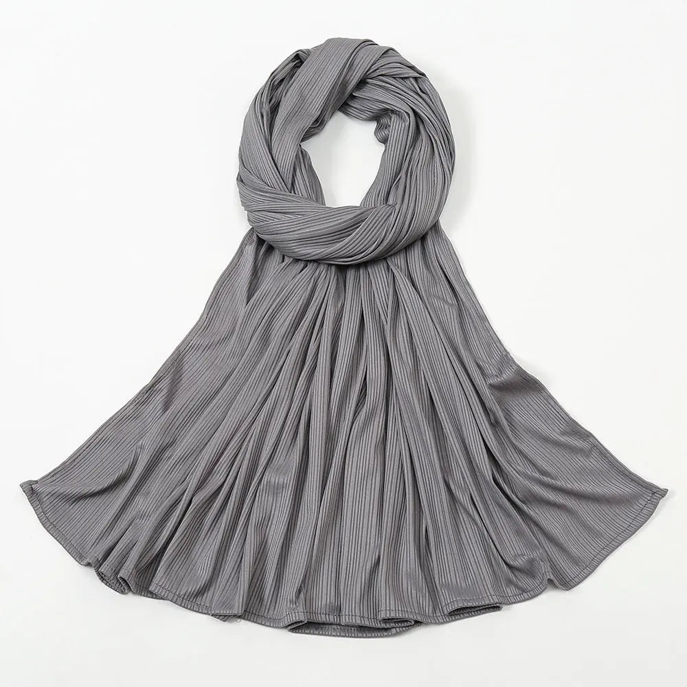 Women's Knitted Thread Cotton Striped Solid Color Scarf hercurva