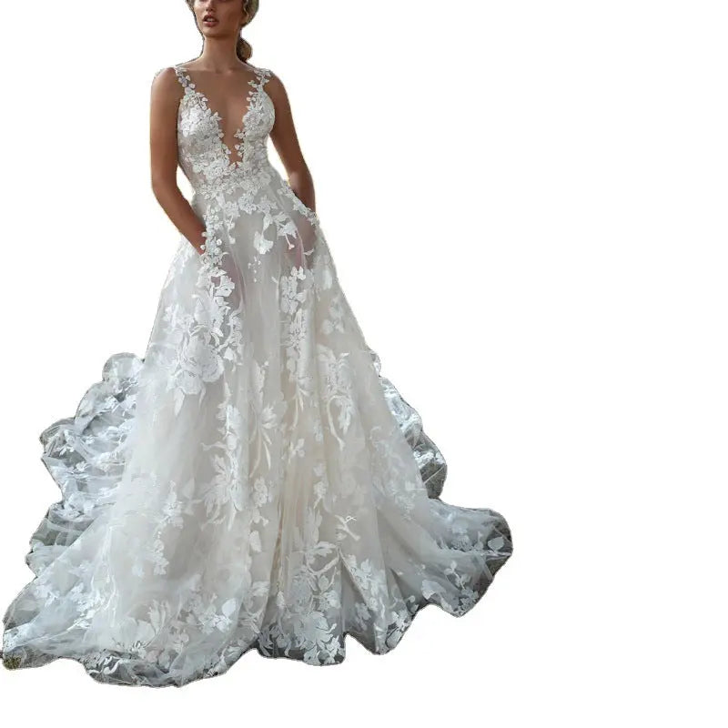 Bride Sexy Suspenders Wedding Evening Dress hercurva