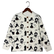 Women's Casual Cardigan Is Decorated With Black And Ruby. hercurva