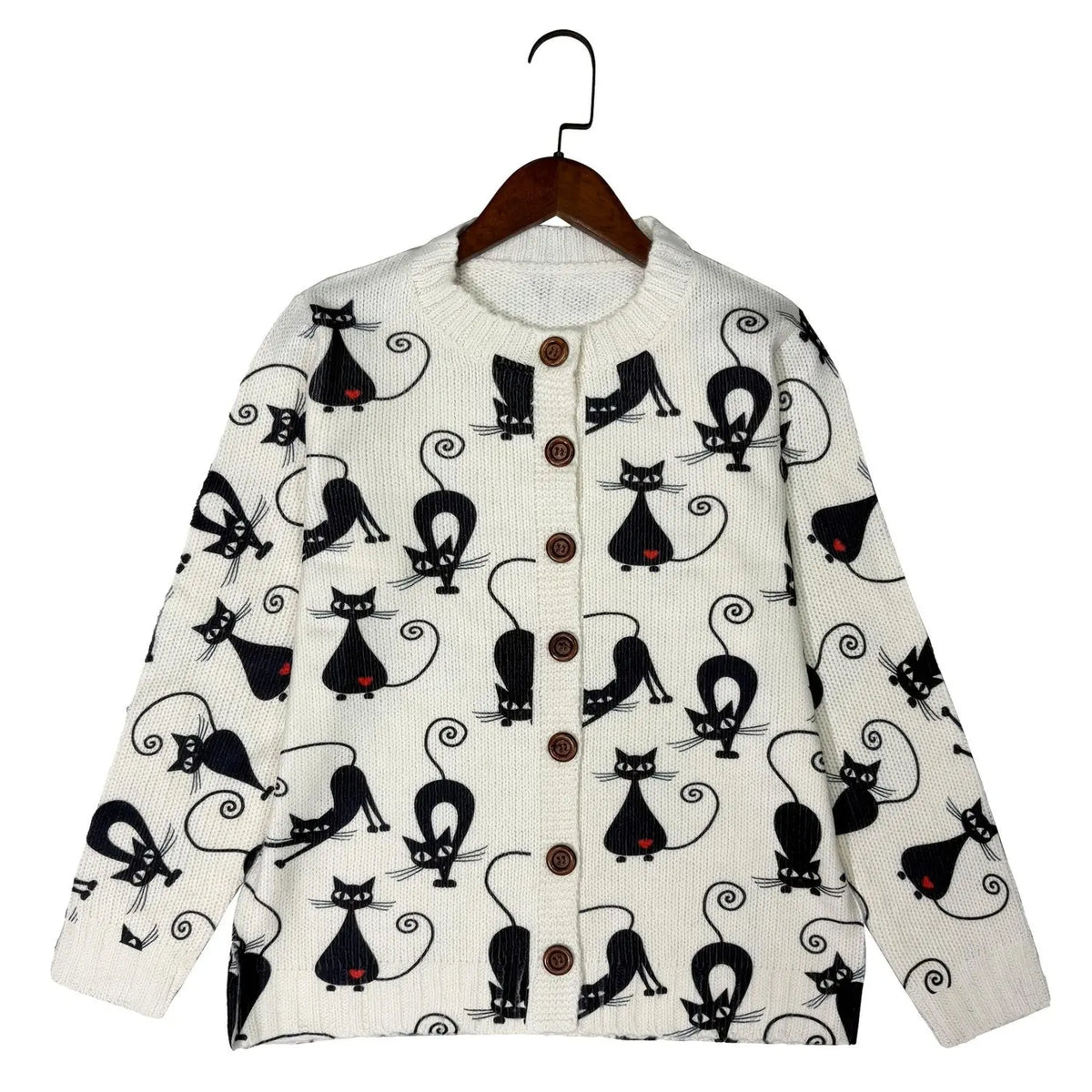 Women's Casual Cardigan Is Decorated With Black And Ruby. hercurva