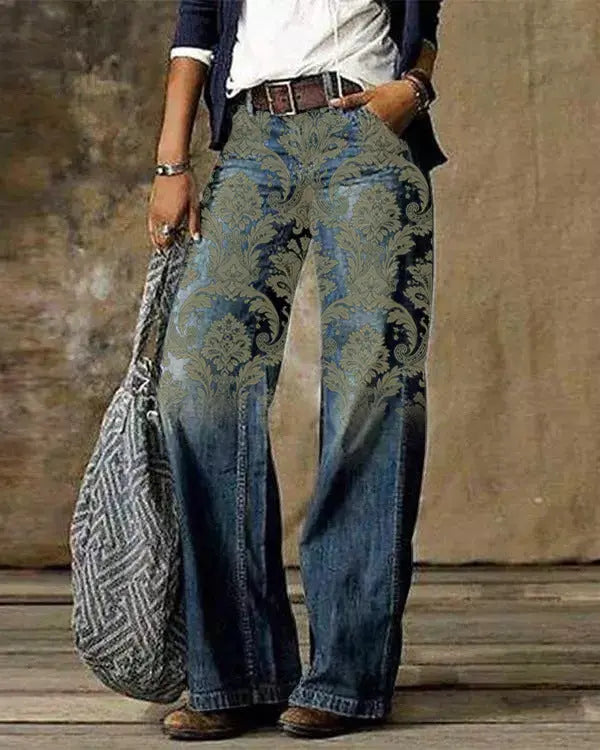 Diagonal Cloth Jeans 3D Pattern Casual Pants hercurva