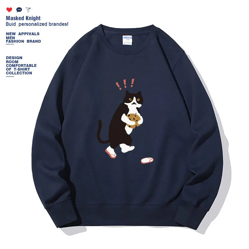 Women's Fashionable Solid Color Printed Long Sleeved Sweatshirt hercurva