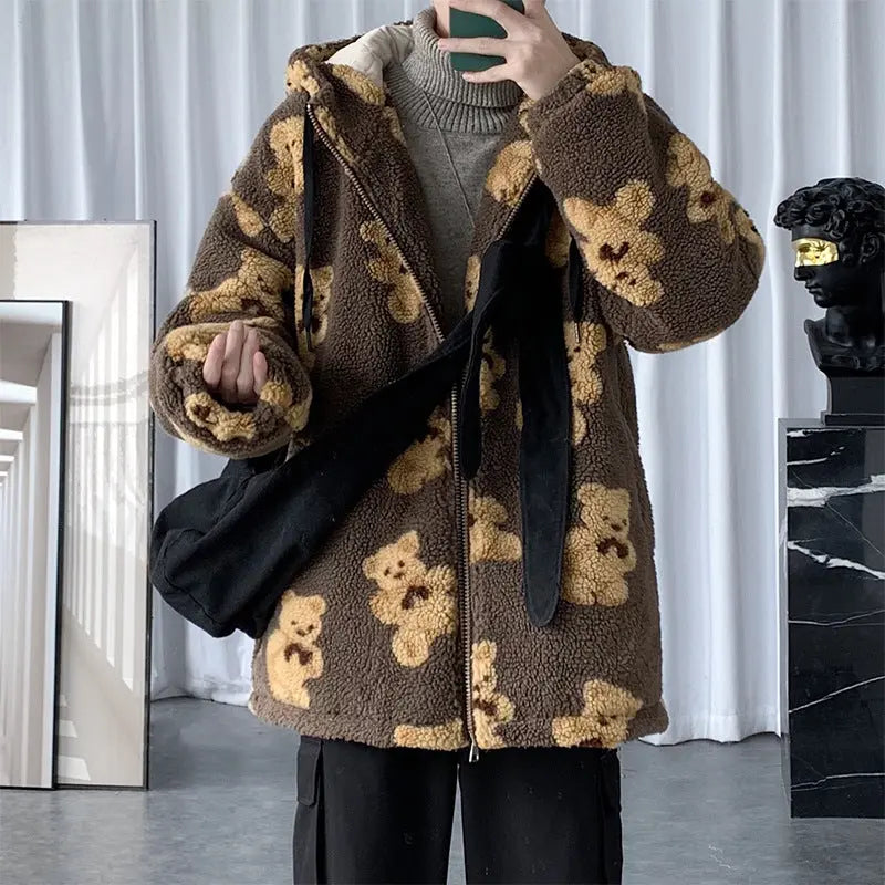 Cotton Coat Full Print Bear Sweater hercurva