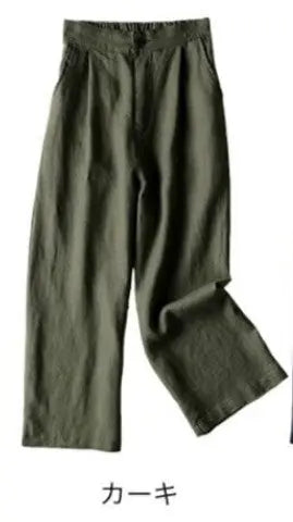 Cotton Linen Women's Wide Leg Thin Casual Pants hercurva