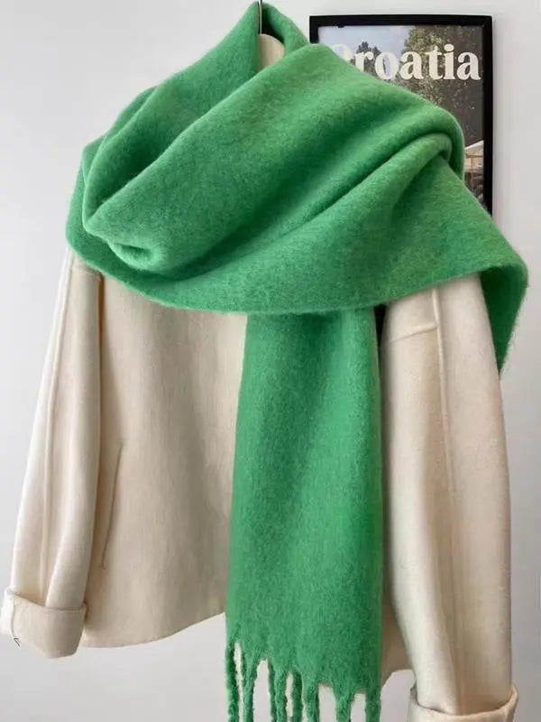 Women's Wool-like Autumn And Winter Solid Color Comfortable Scarf High Quality hercurva