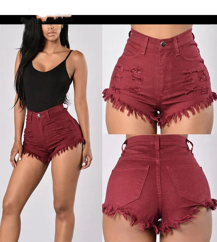 Stretch Sexy Frayed Denim Shorts Women's Hot Pants hercurva
