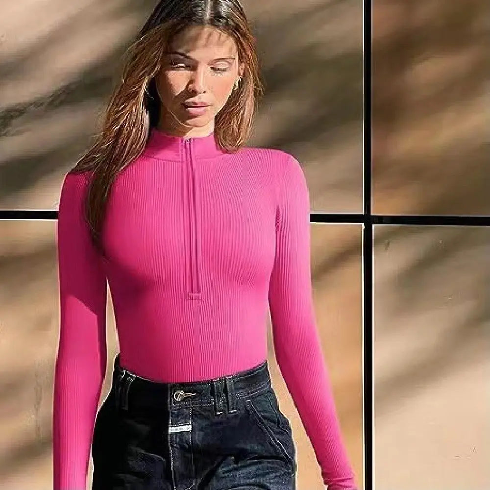 Fashion Long Sleeve Zipper Jumpsuit Seamless Slimming Shapewear For Women Romper hercurva