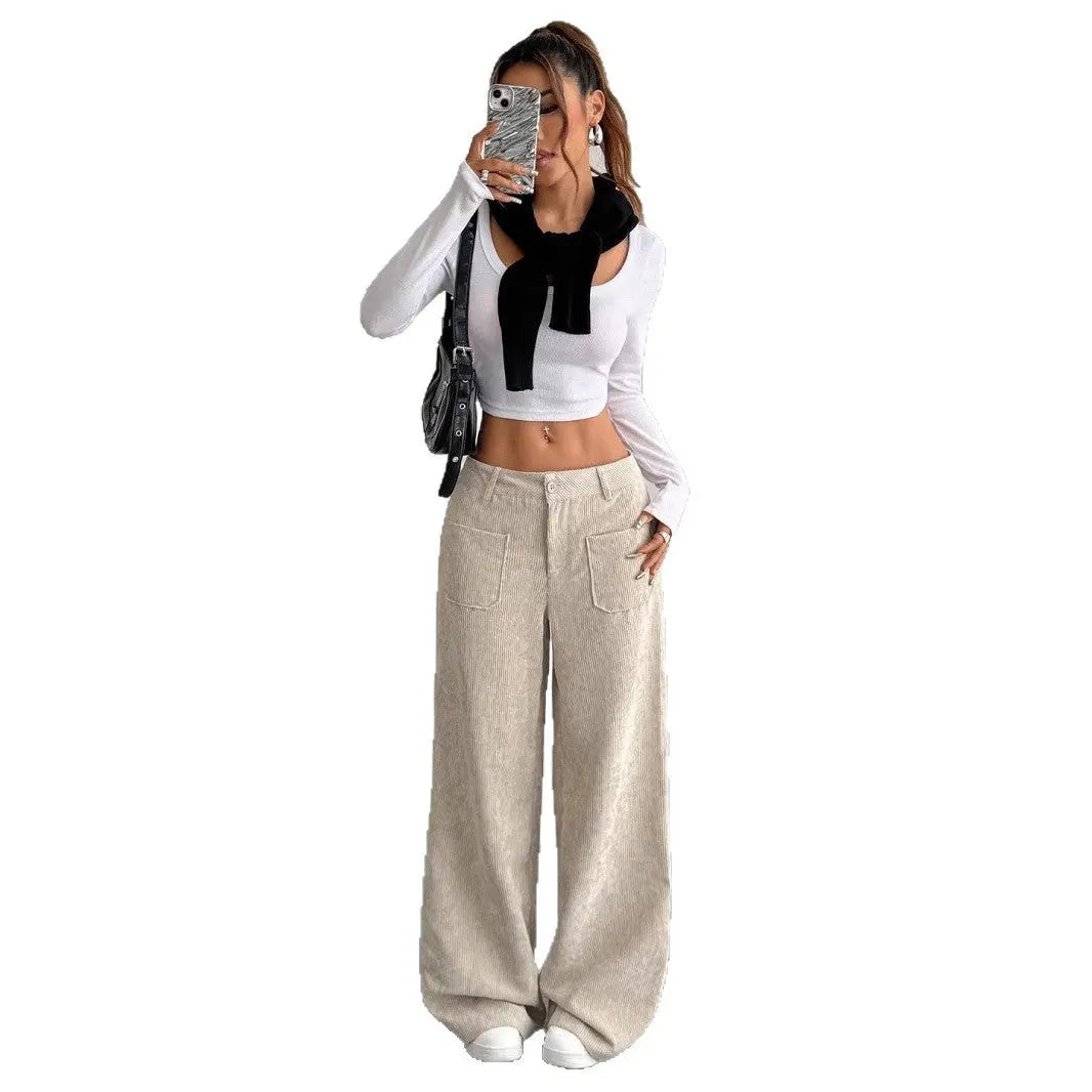 Corduroy Pants Women's Loose Fashion Casual Pants hercurva