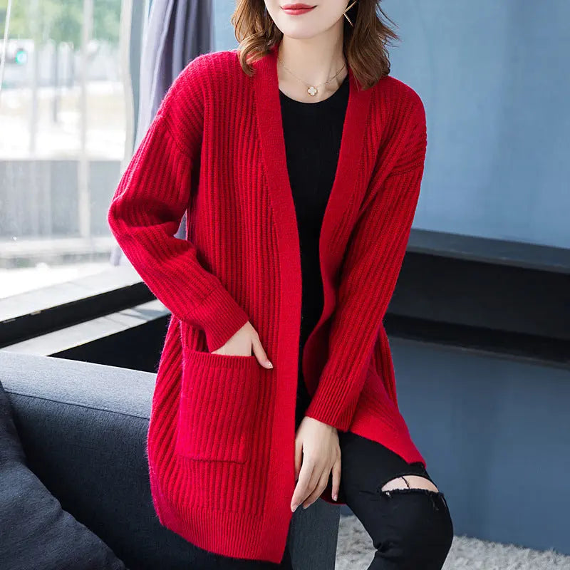 Loose Knitted Shawl Versatile Sweater Coat Women's hercurva