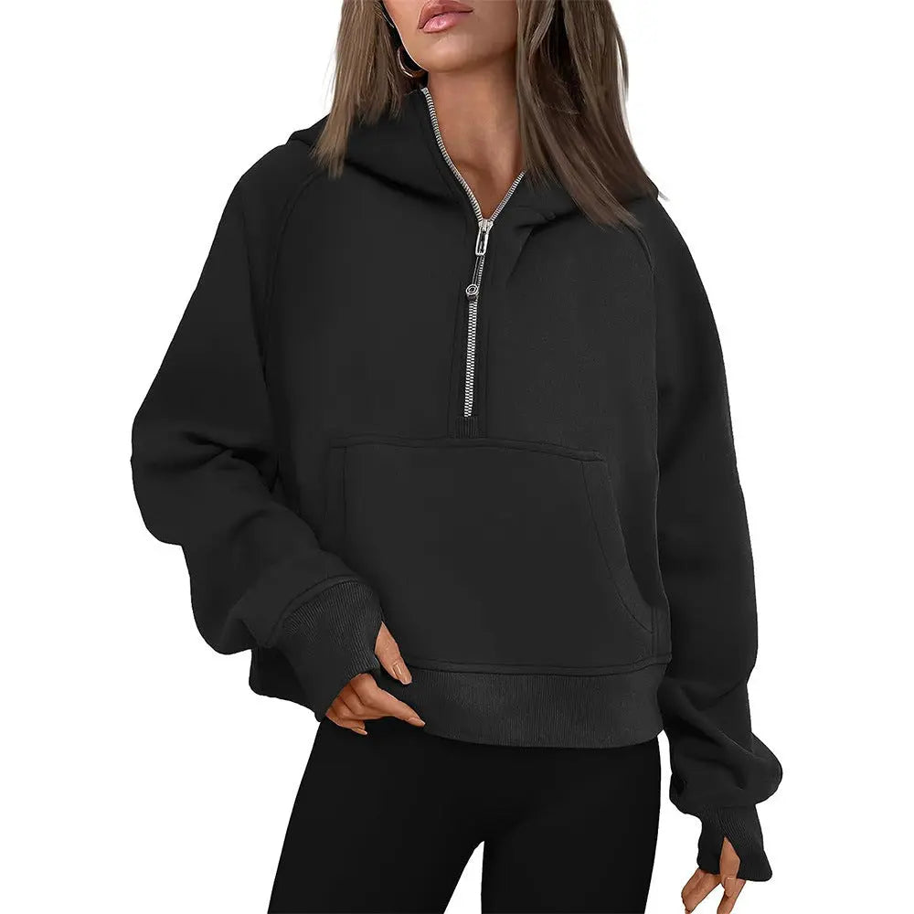 Fall Winter Hooded Zipper Thickening Sweater hercurva