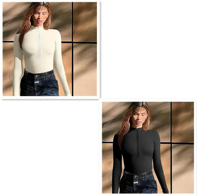 Fashion Long Sleeve Zipper Jumpsuit Seamless Slimming Shapewear For Women Romper hercurva