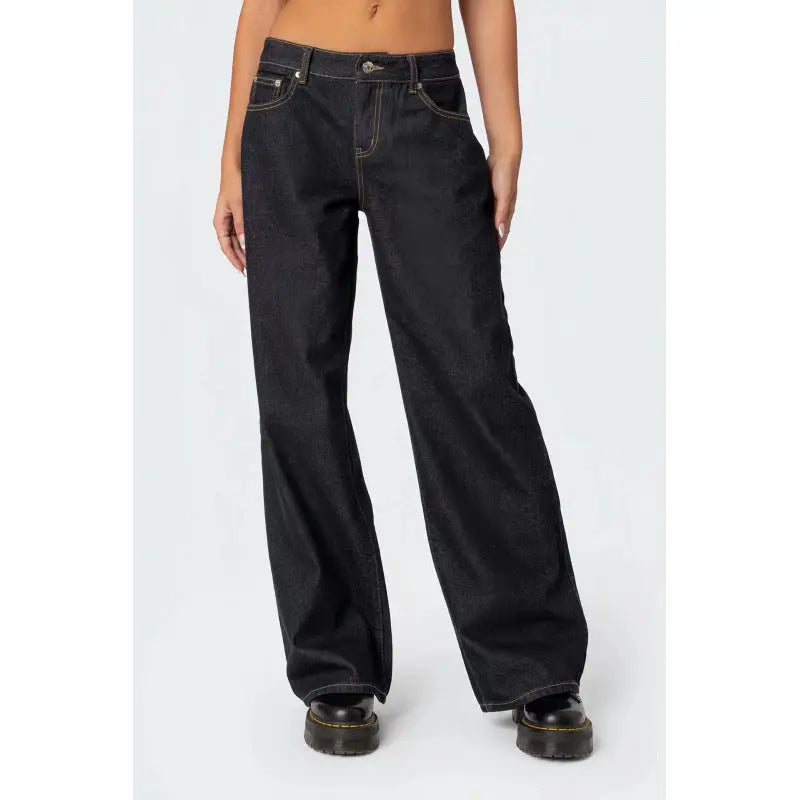 Women's High Waist Wide Leg Mopping Jeans hercurva