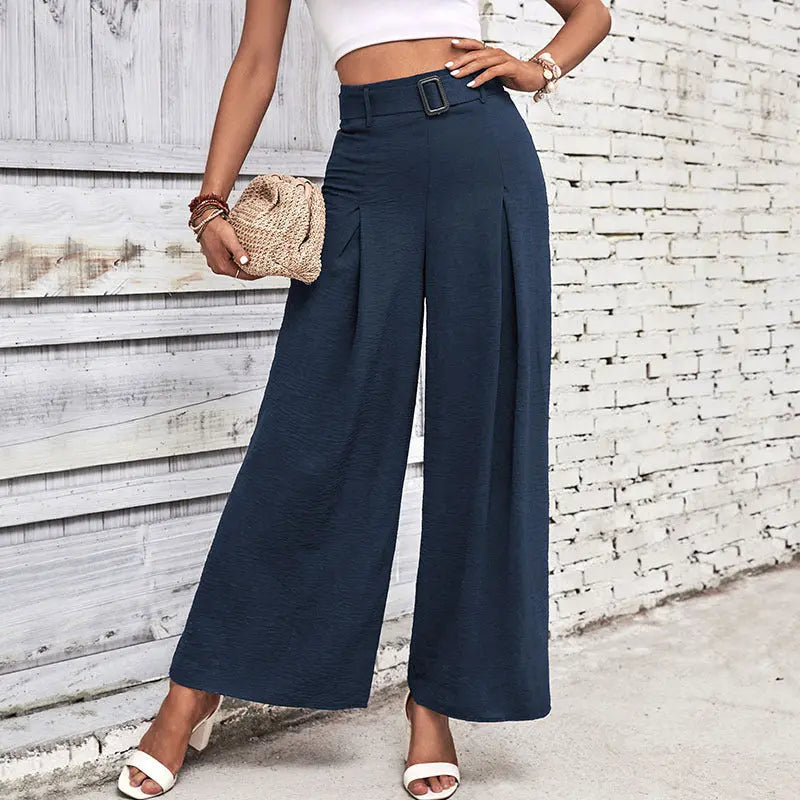 Foreign Trade High Waist Wide Leg Casual Trousers hercurva