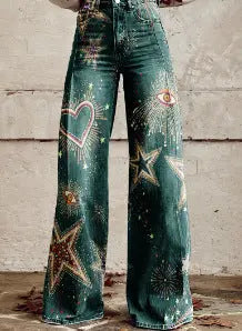 European And American Plus Size Women's Denim Casual Pants hercurva