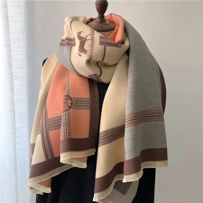 Women's Stitching Thickening Shawl Fashion hercurva