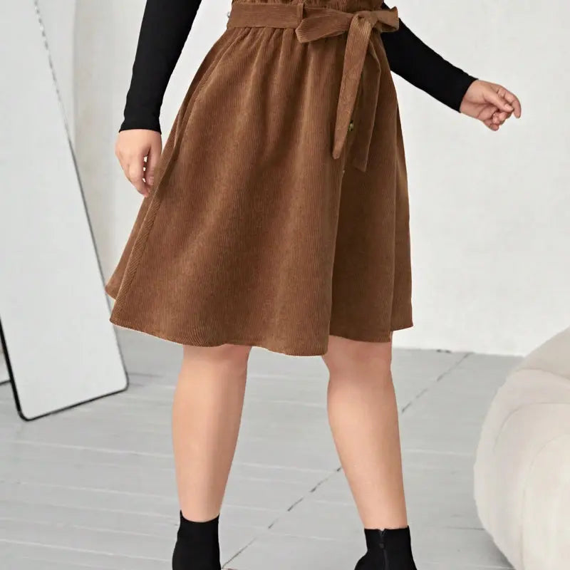 Women's Polyester Umbrella Skirt Retro Slimming High Waist Casual hercurva