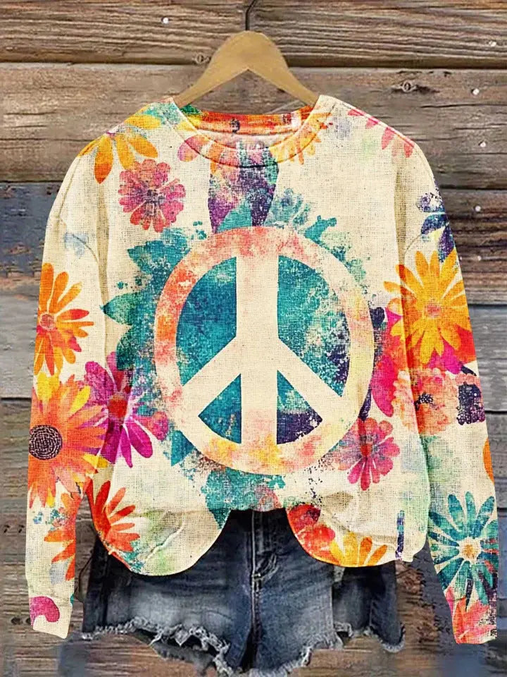 Women's Printed Drop-shoulder Sweater hercurva
