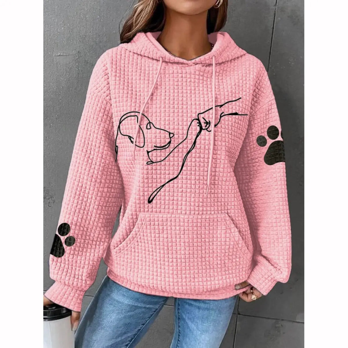 Printed Long Sleeve Loose Sweater hercurva