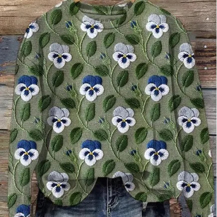 Printed European And American Style Plus Size Sweater hercurva