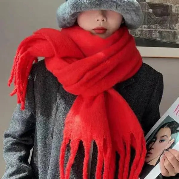 Women's Wool-like Autumn And Winter Solid Color Comfortable Scarf High Quality hercurva