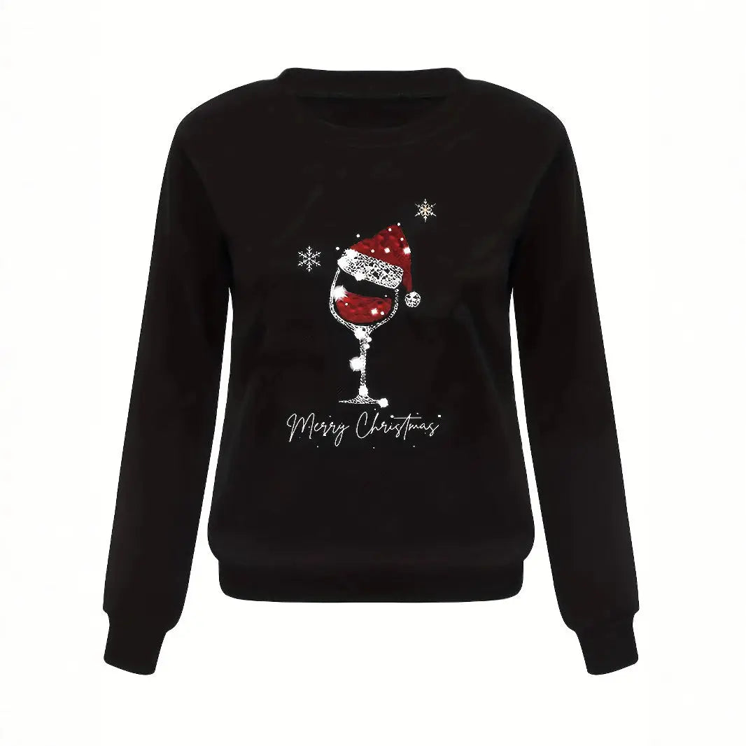 Women's Christmas Printed Loose Top Long Sleeve hercurva