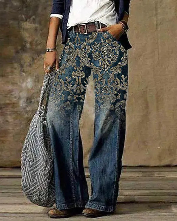 Diagonal Cloth Jeans 3D Pattern Casual Pants hercurva