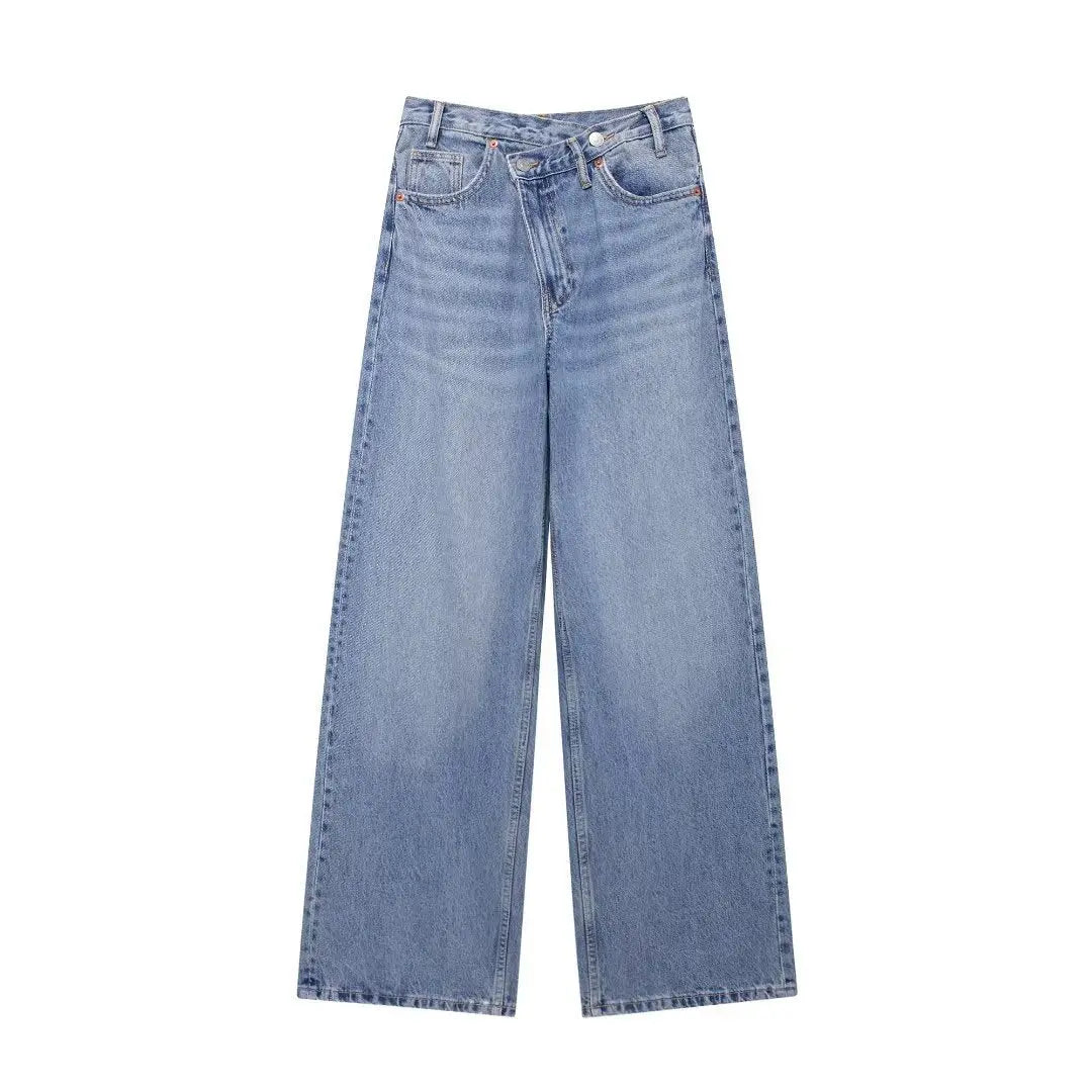 High Waist Wide Leg Jeans Daily Comfortable, Casual And Versatile hercurva