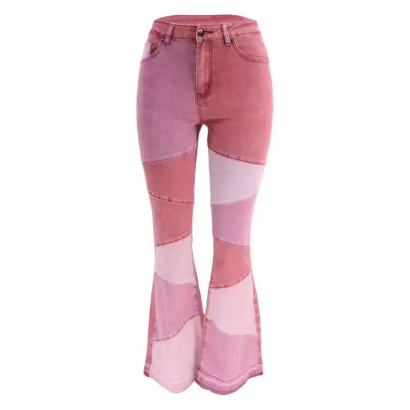 Women's Wide-leg Fashion Stitching Jeans hercurva
