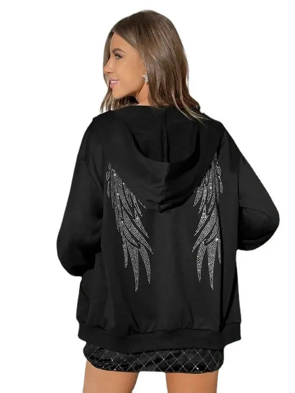 Fleece-lined European Size Plump Girls Plus Size Hooded Sweater hercurva