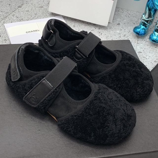 Chanel 2026 Velcro Straps Ballet Flat Wool 162234