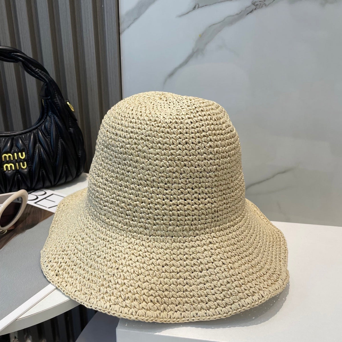 Miumiu Raffia Bucket Hat 268990