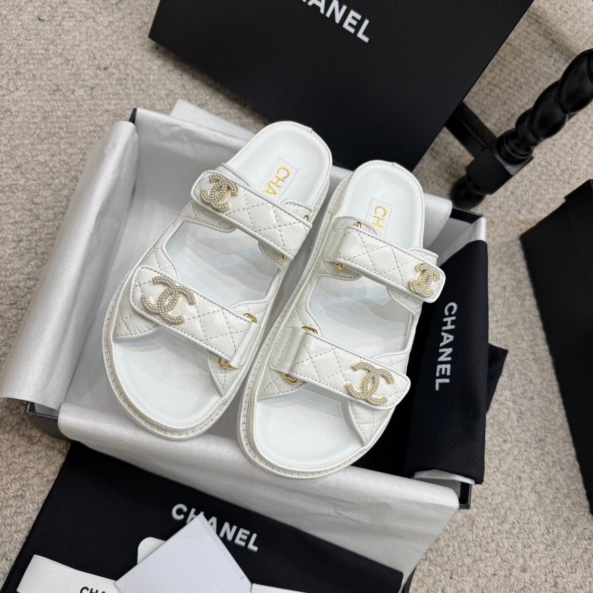 CC 25S Dad Sandal Mule Calfskin Mop Logo