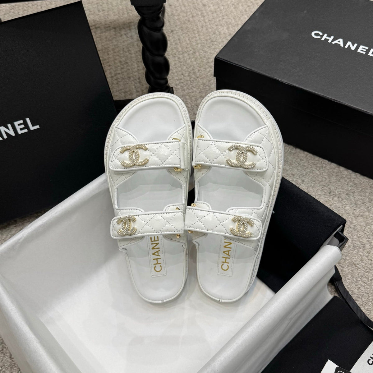 CC 25S Dad Sandal Mule Calfskin Mop Logo