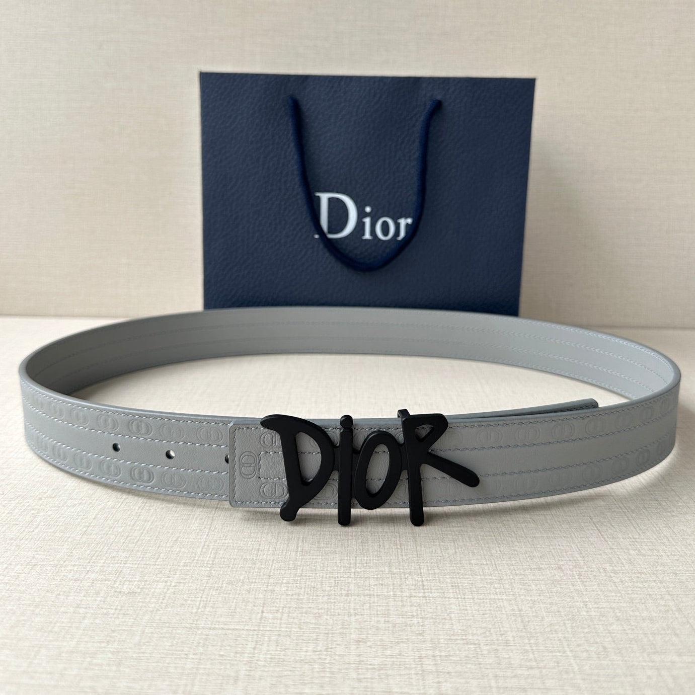 Dior 2026 Oblique Cosmo Reversible Belt 35mm Leather