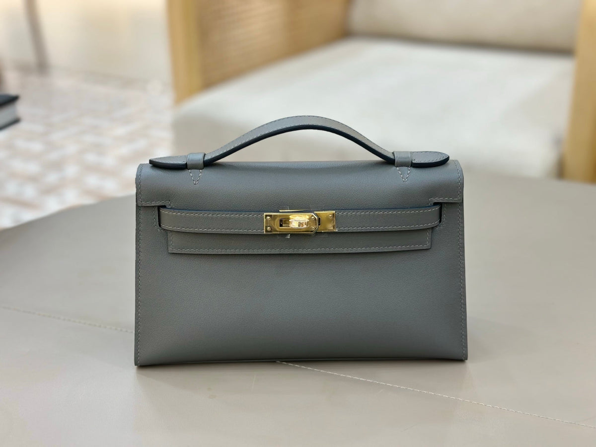 High-end Hermes 2026 Kelly Pochette 22cm Bag Swift Leather