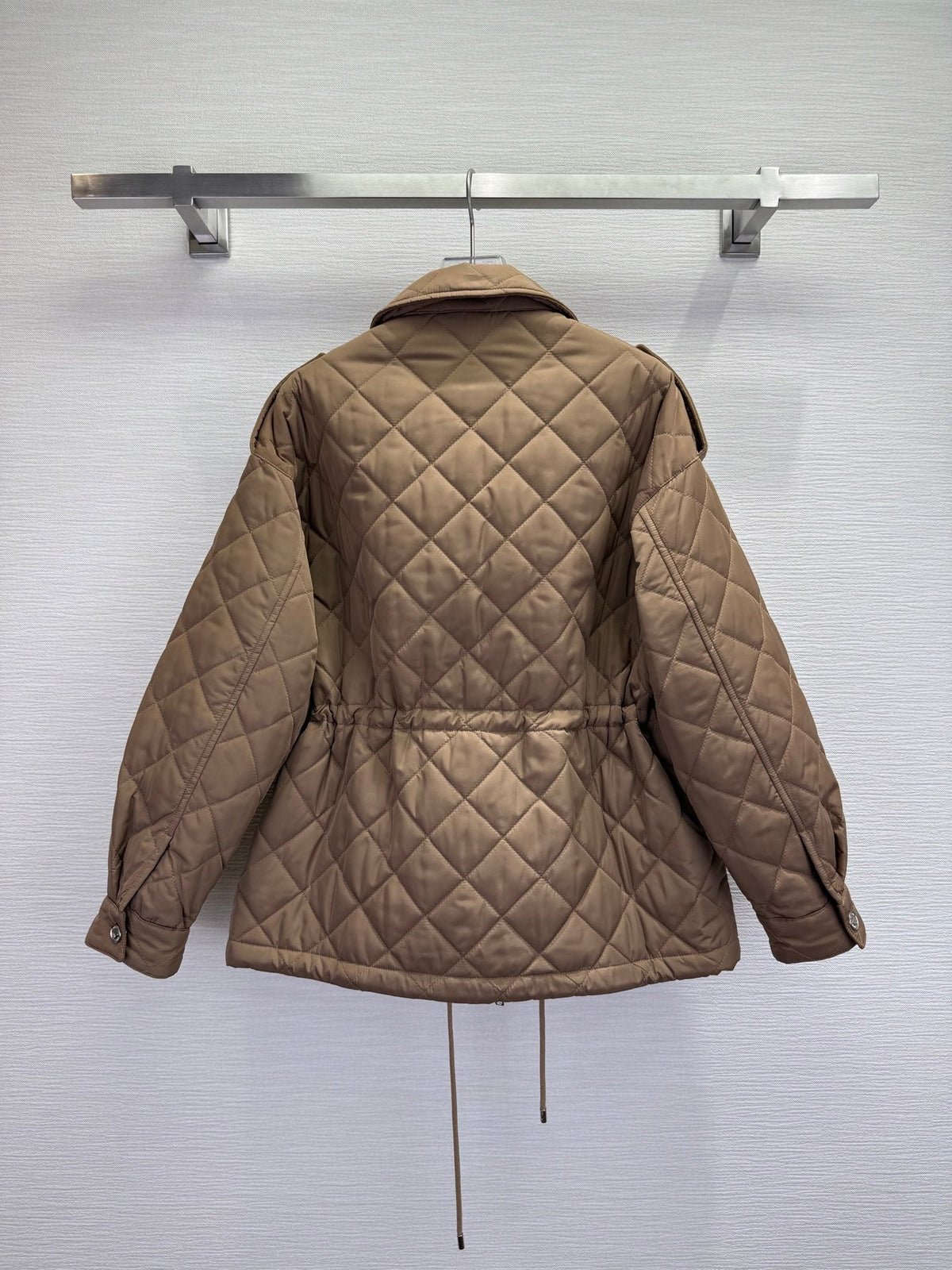Prada 2025 Lightweight Quilted Blouson Jacket Black and Tan Re-Nylon