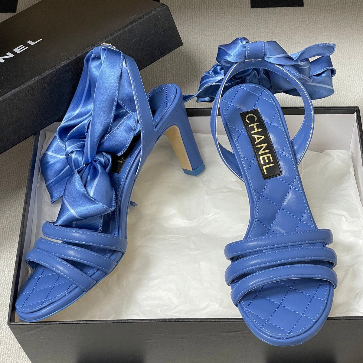 CC 26 Quilted Sandal 70mm With Scarf Sheepskin