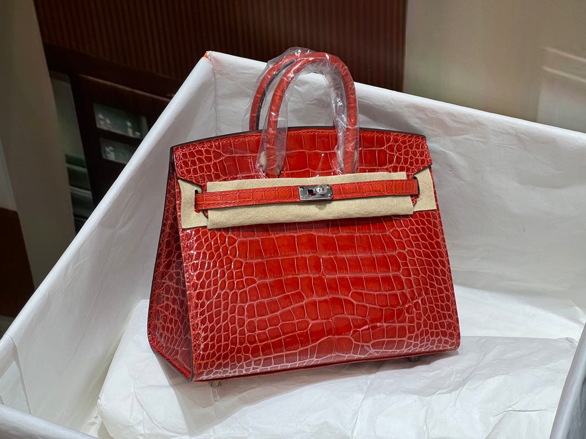 High-end Hermes 2026 Birkin Bag 25cm Glossy Crocodile Leather