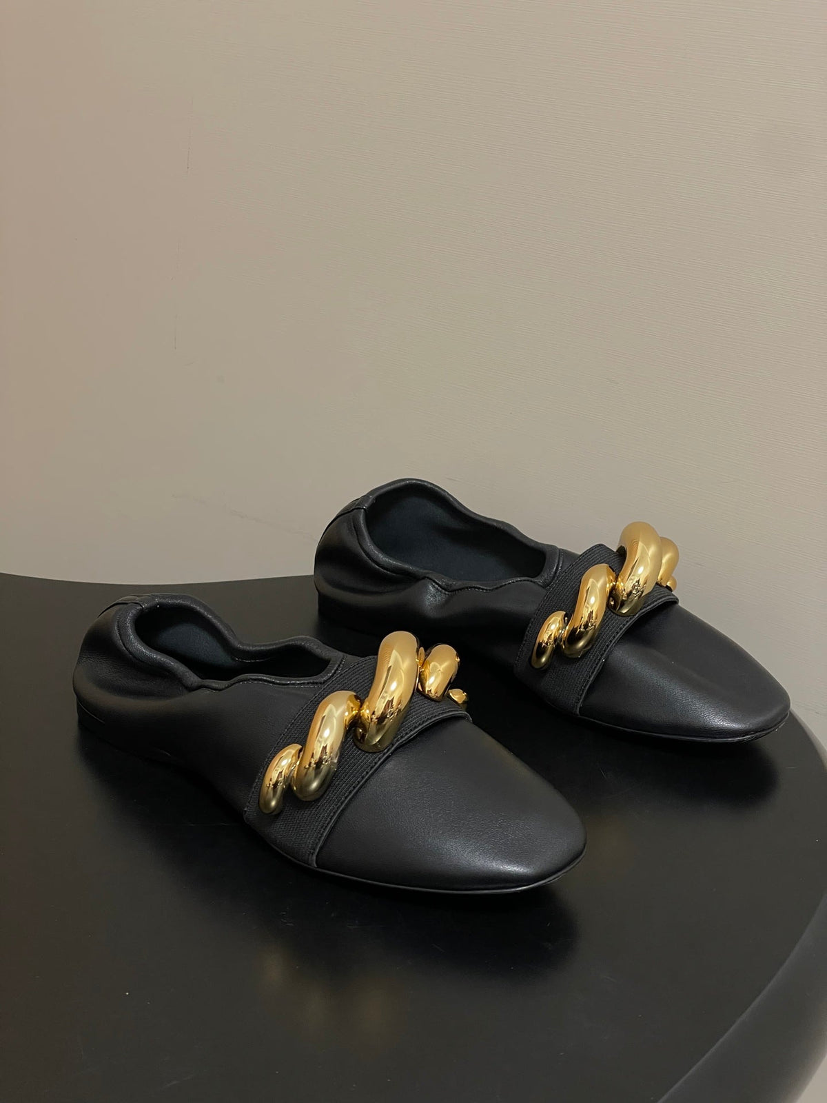 Alaia 2026 Ballet Flats Gold Jewel Lambskin 777389