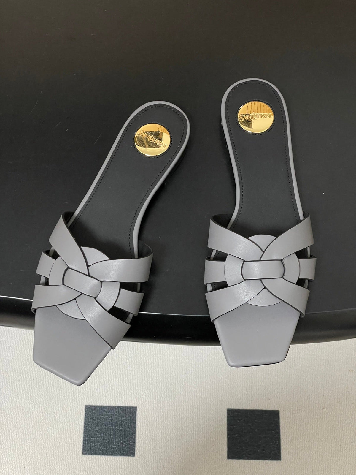 YSL 26ss Melody Stiletto Flat Slippers Calfskin
