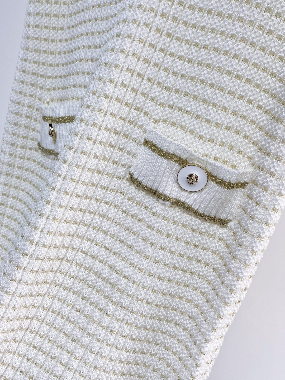 Chanel 2026 Knit Vest Dress Cream and Navy Blue Tencel Nylon