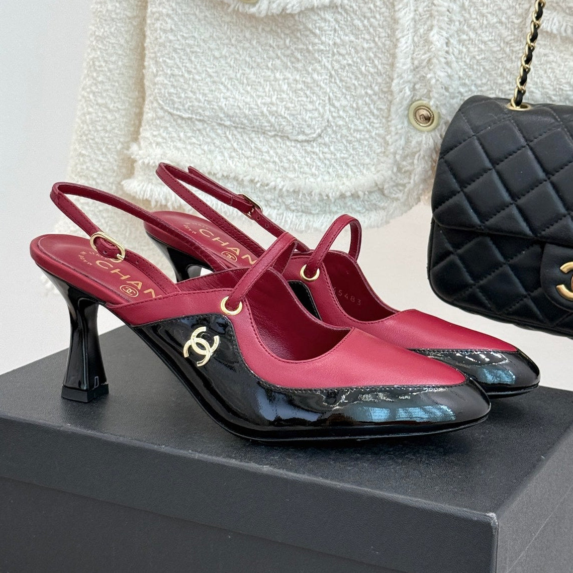 Chanel 2026 Two-Tone Slingback 70mm Suede Leather 671567