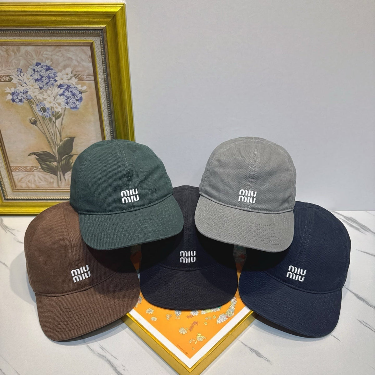 Miumiu Logo Cotton Hat 195889