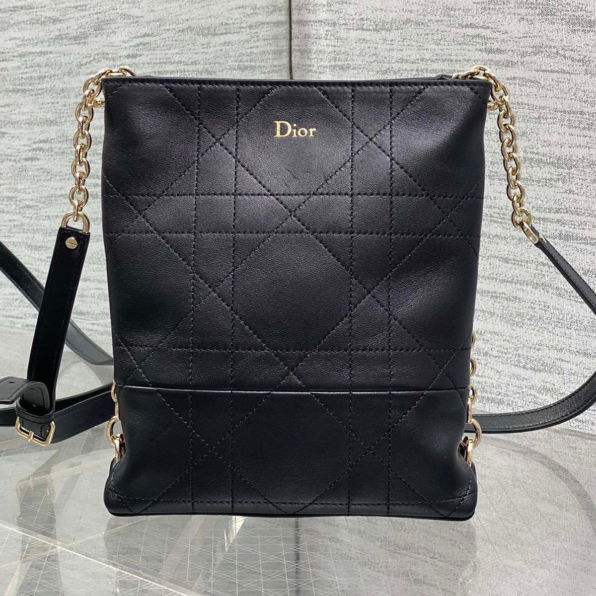 Dior 2026 Trianon Hobo Chain Bag 21cm Lambskin 289177