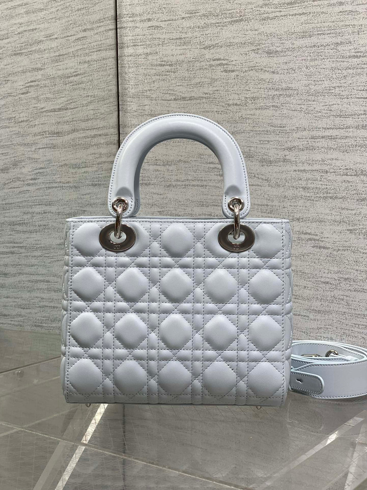 Dior 2026 Bow Lady Dior Glacier Blue Cannage Lambskin 286617