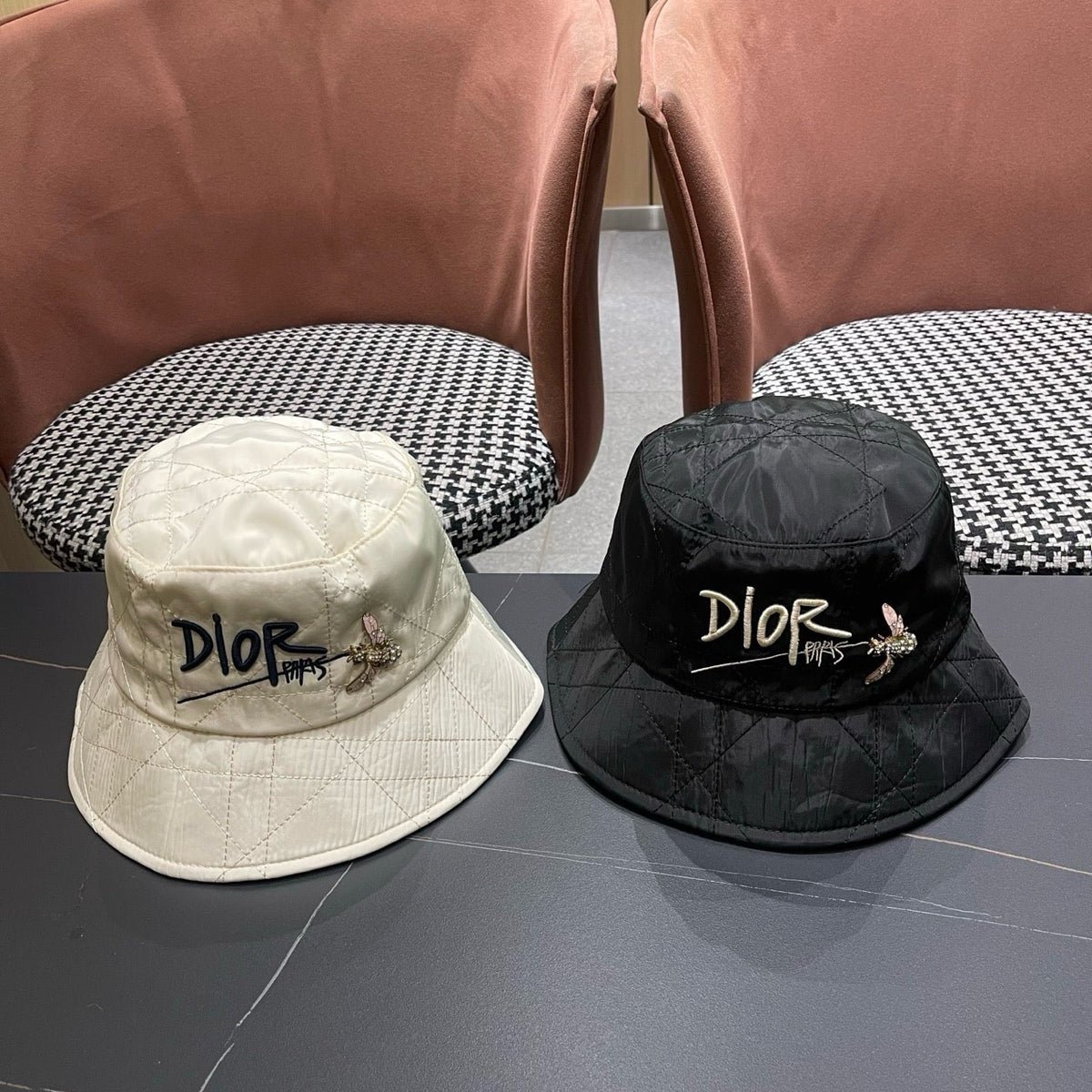 Dior Quilted Bucket Hat 221105