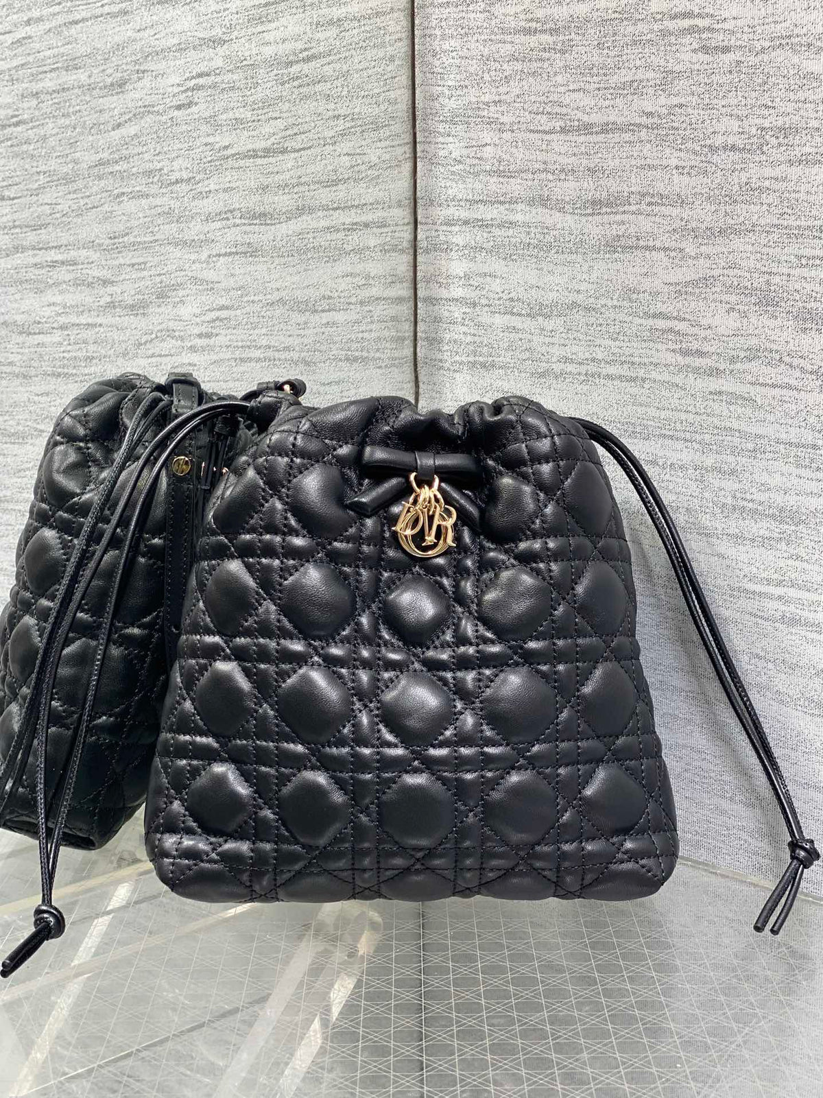 Dior 2026 Bow Adiorable Quilted Lucky Bag 22cm Cannage Lambskin