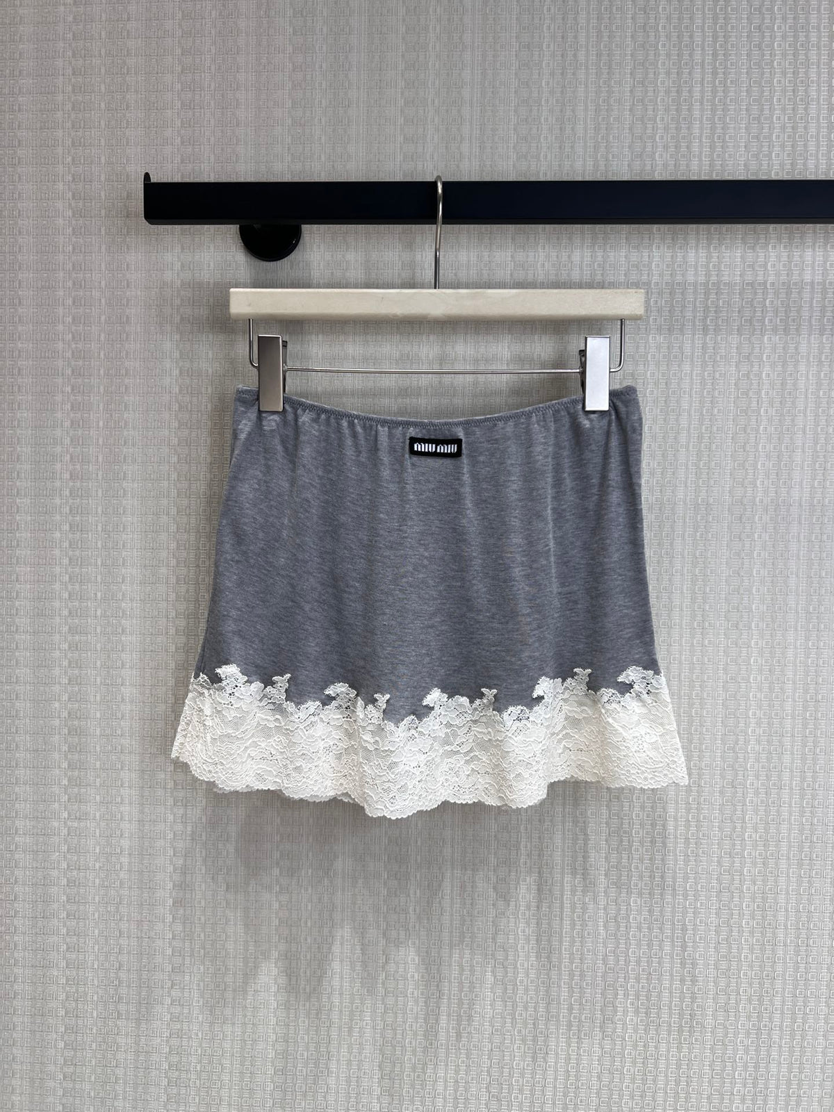 Miumiu 2026 Lace Set Grey White Cotton